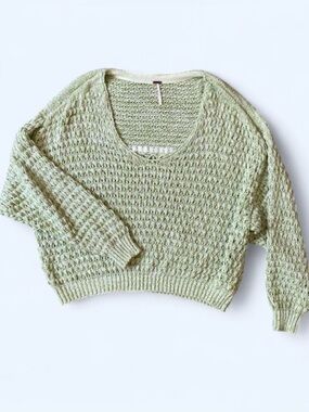 Free People lime green oversized sweater